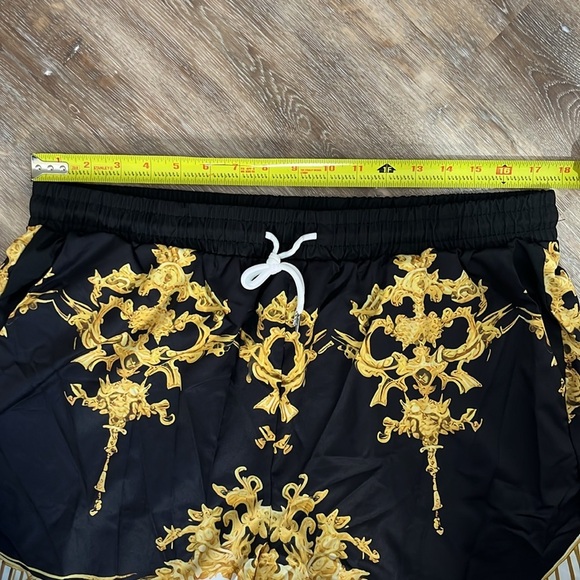 Shein Manfinity Baroque Gold Print Men’s XXL Shirt & Short Set Luxury Statement - Picture 11 of 16